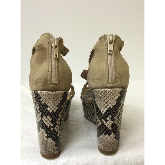 Ingledew's Leather women platform wedge sandals snake animal print size EUR 38 - Picture 7 of 9